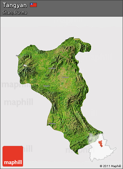 Satellite 3D Map of Tangyan, cropped outside