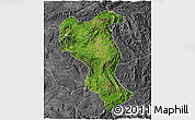 Satellite 3D Map of Tangyan, desaturated