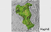 Satellite 3D Map of Tangyan, lighten, desaturated