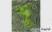 Satellite 3D Map of Tangyan, semi-desaturated