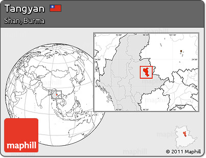 Blank Location Map of Tangyan, highlighted country