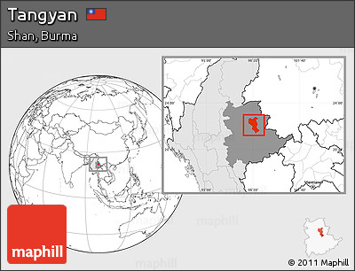 Blank Location Map of Tangyan, highlighted country, highlighted parent region