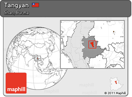 Blank Location Map of Tangyan, highlighted country, highlighted parent region