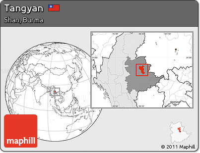Blank Location Map of Tangyan, highlighted country, highlighted parent region