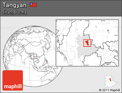 Blank Location Map of Tangyan, highlighted parent region