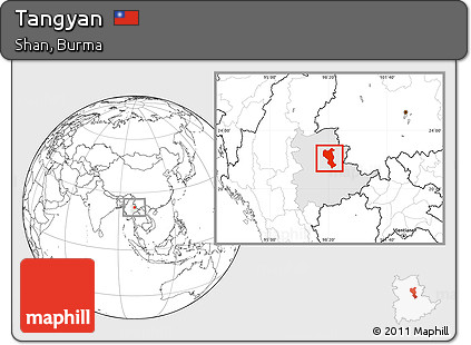 Blank Location Map of Tangyan, highlighted parent region