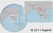 Gray Location Map of Tangyan, within the entire country, hill shading