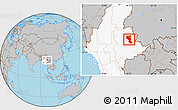 Gray Location Map of Tangyan, highlighted country