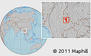 Gray Location Map of Tangyan, hill shading