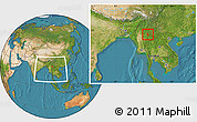 Satellite Location Map of Tangyan, within the entire country