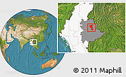 Satellite Location Map of Tangyan, highlighted country, highlighted parent region