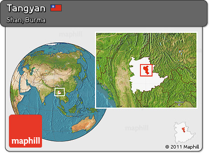 Satellite Location Map of Tangyan, highlighted parent region