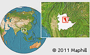 Satellite Location Map of Tangyan, highlighted parent region