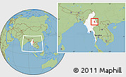 Savanna Style Location Map of Tangyan, highlighted country, within the entire country