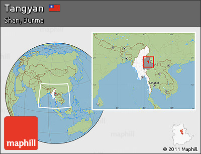 Savanna Style Location Map of Tangyan, highlighted country, highlighted parent region, within the entire country
