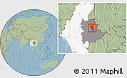Savanna Style Location Map of Tangyan, highlighted country, highlighted parent region, hill shading
