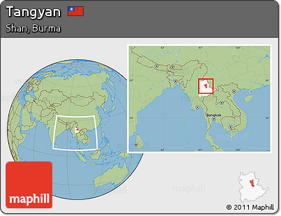 Savanna Style Location Map of Tangyan, highlighted parent region, within the entire country