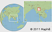 Savanna Style Location Map of Tangyan, highlighted parent region, within the entire country