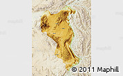 Physical Map of Tangyan, lighten