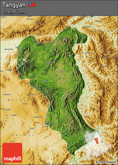 Satellite Map of Tangyan, physical outside