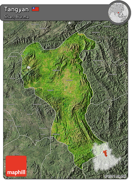 Satellite Map of Tangyan, semi-desaturated