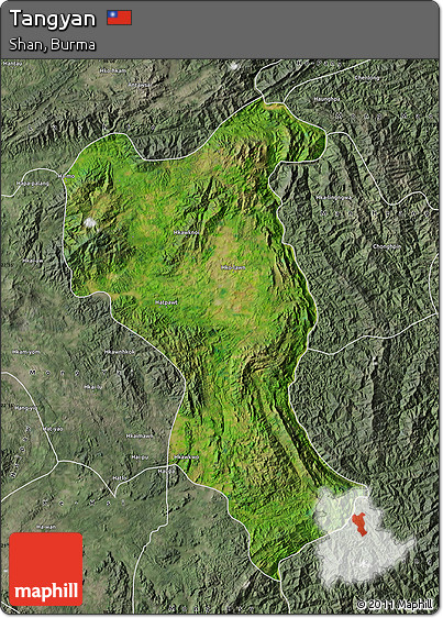 Satellite Map of Tangyan, semi-desaturated