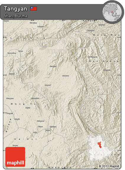 Shaded Relief Map of Tangyan