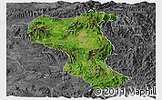 Satellite Panoramic Map of Tangyan, desaturated
