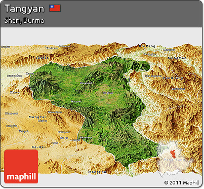 Satellite Panoramic Map of Tangyan, physical outside