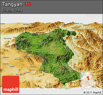 Satellite Panoramic Map of Tangyan, physical outside