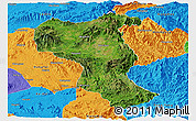 Satellite Panoramic Map of Tangyan, political outside