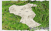 Shaded Relief Panoramic Map of Tangyan, satellite outside