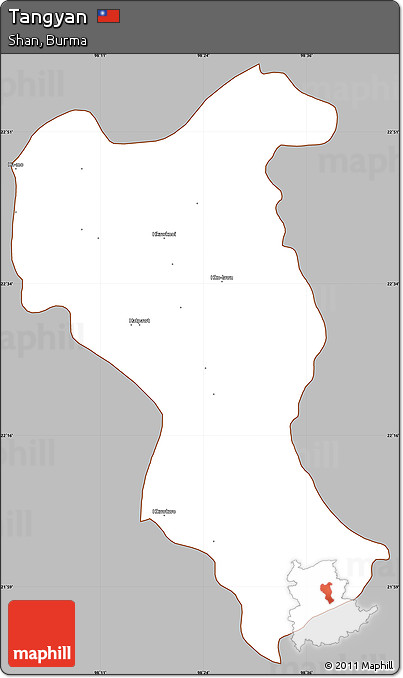 Gray Simple Map of Tangyan, cropped outside