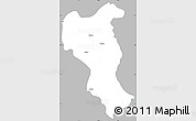 Gray Simple Map of Tangyan, single color outside