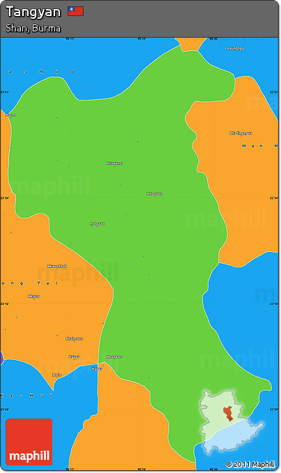 Political Simple Map of Tangyan