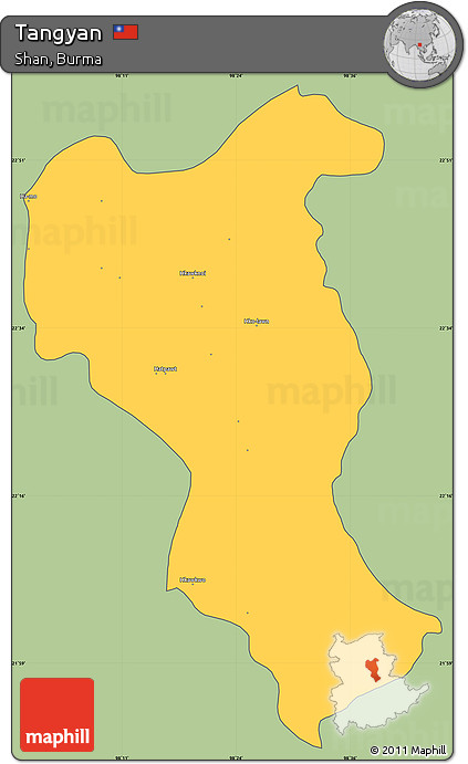 Savanna Style Simple Map of Tangyan, cropped outside