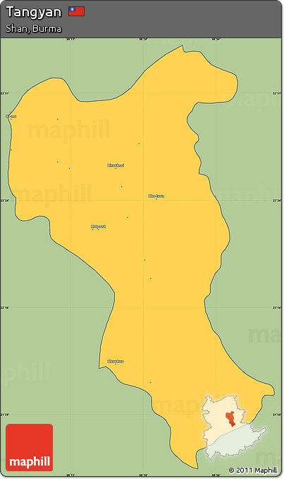 Savanna Style Simple Map of Tangyan, cropped outside
