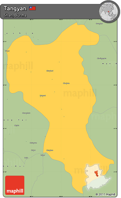 Savanna Style Simple Map of Tangyan