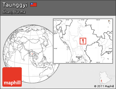 Blank Location Map of Taunggyi
