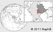 Blank Location Map of Taunggyi, highlighted country, highlighted parent region