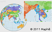 Political Location Map of Taunggyi, within the entire country