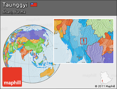 Political Location Map of Taunggyi