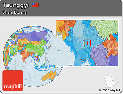 Political Location Map of Taunggyi