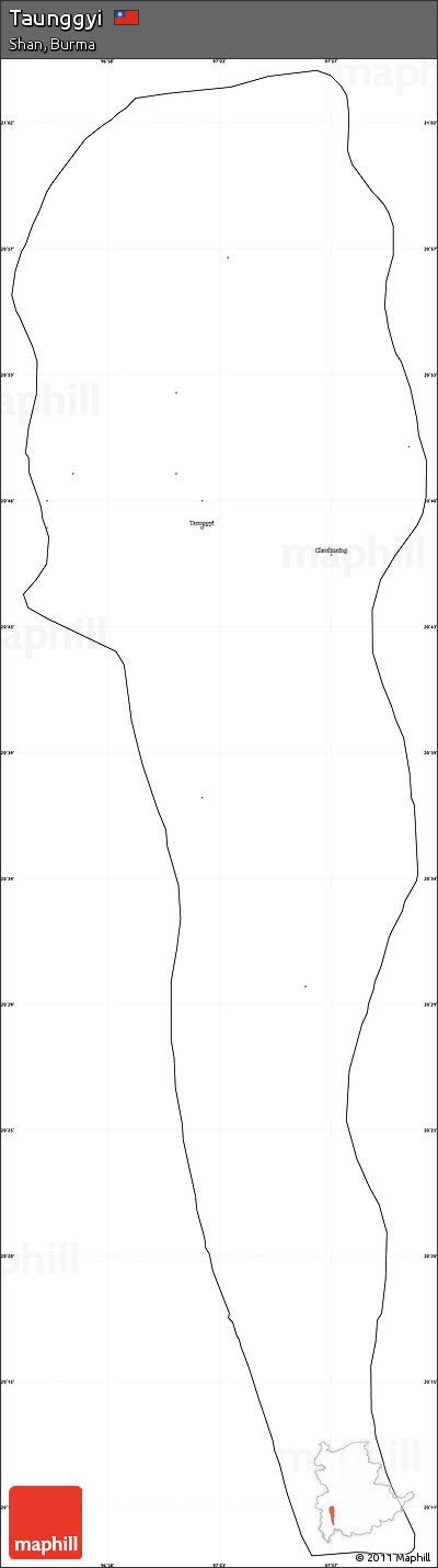 Blank Simple Map of Taunggyi, cropped outside