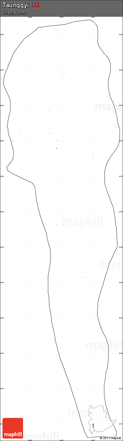 Blank Simple Map of Taunggyi, cropped outside, no labels