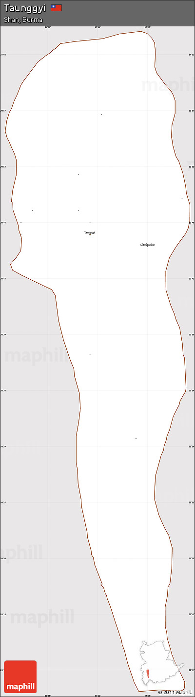 Classic Style Simple Map of Taunggyi, cropped outside