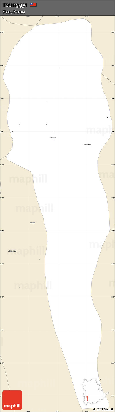 Classic Style Simple Map of Taunggyi