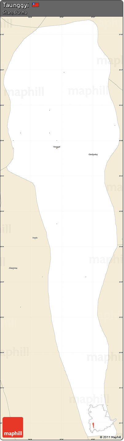 Classic Style Simple Map of Taunggyi