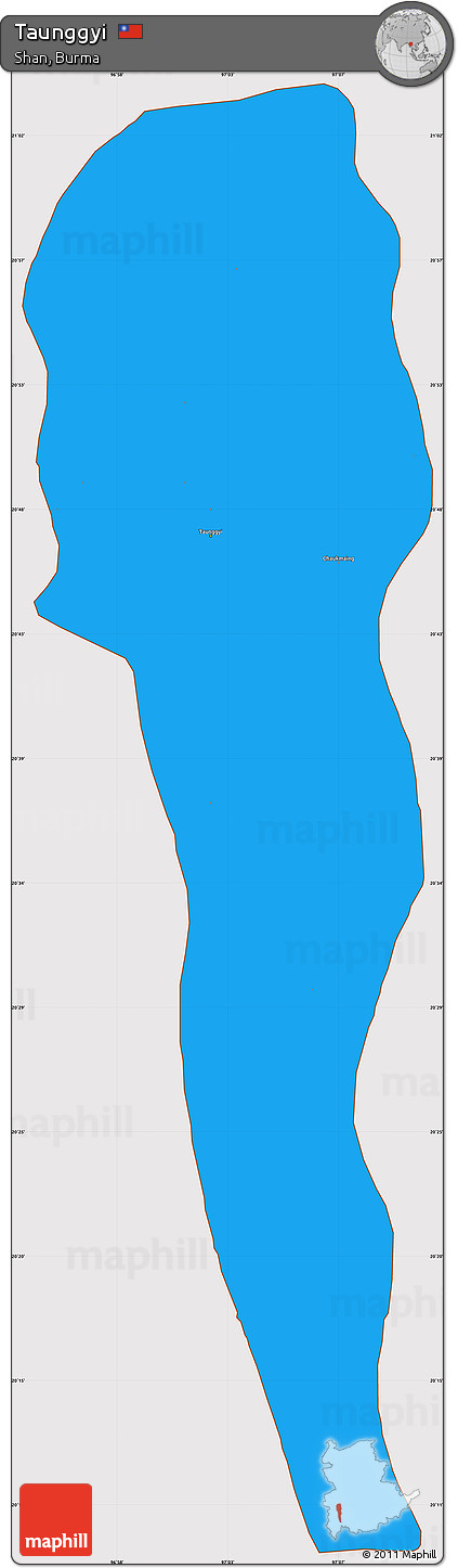 Political Simple Map of Taunggyi, cropped outside
