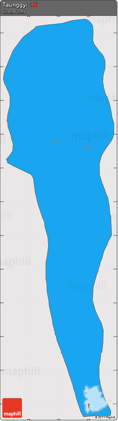 Political Simple Map of Taunggyi, cropped outside